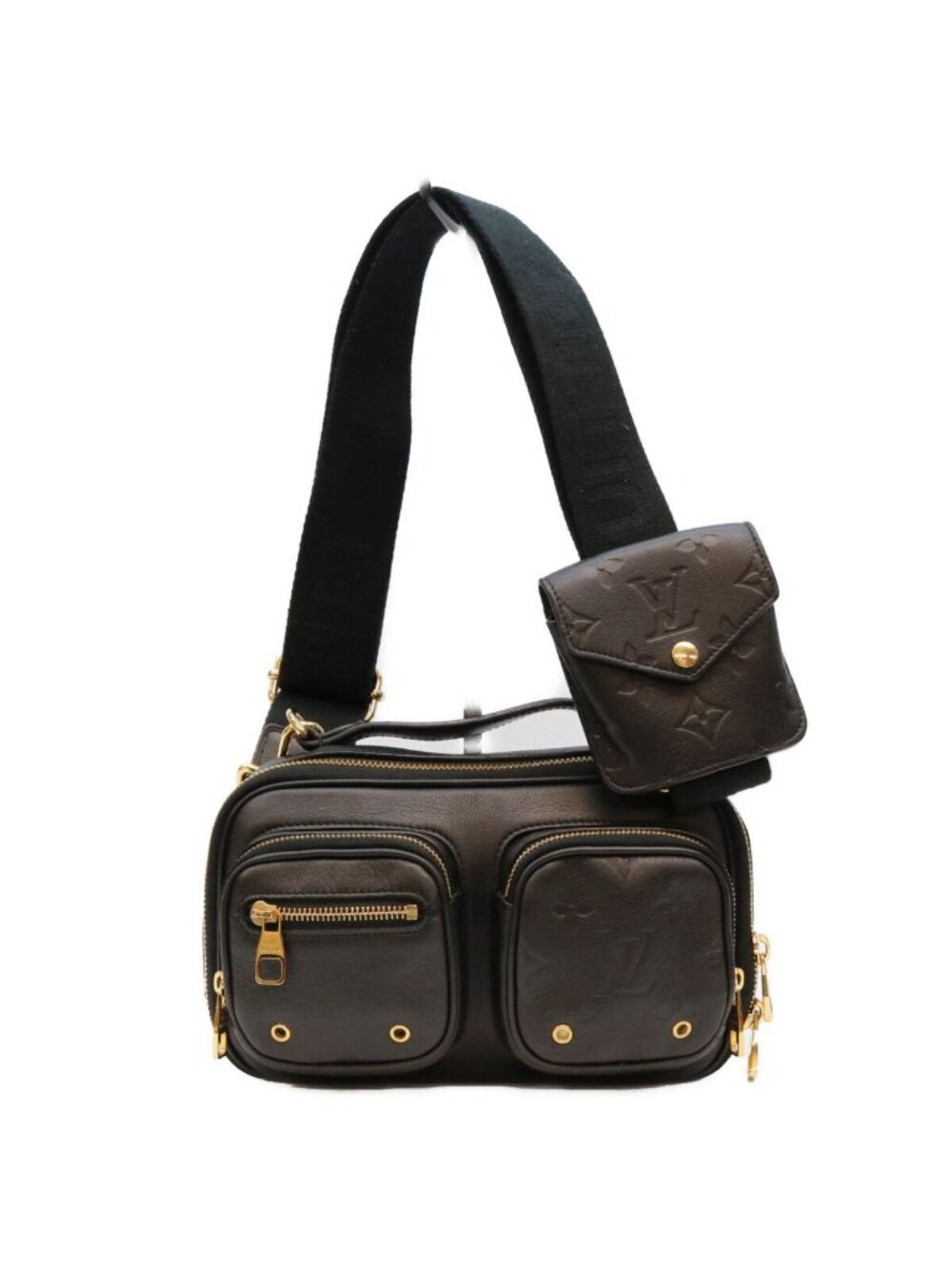 Louis Vuitton Calfskin Black Utility Crossbody Shoulder Bag